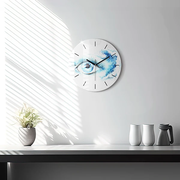 Wanduhr glas rund Auge des Meeres