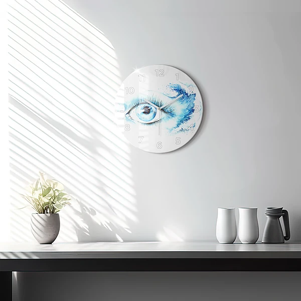 Wanduhr glas rund Auge des Meeres