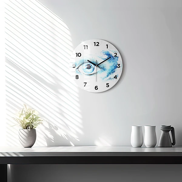 Wanduhr glas rund Auge des Meeres