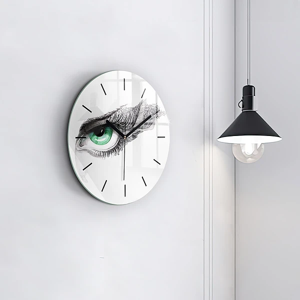 Wanduhr rund Abstraktes Auge eines Mannes