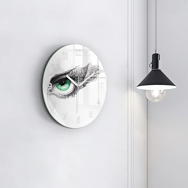 Wanduhr rund Abstraktes Auge eines Mannes