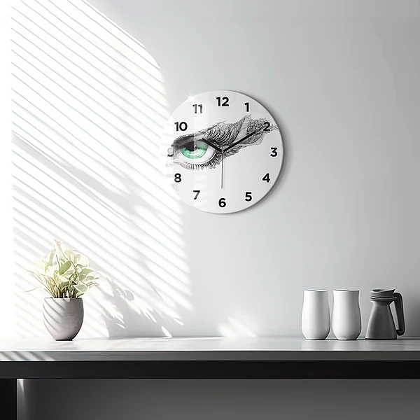 Wanduhr rund Abstraktes Auge eines Mannes
