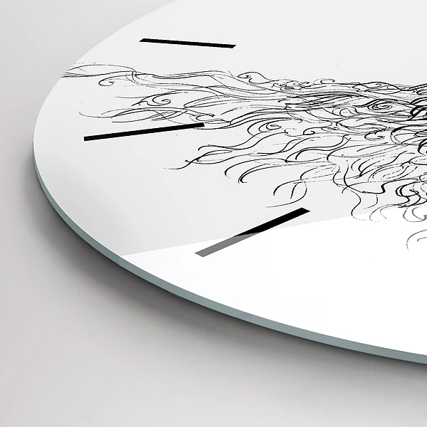 Wanduhr glas rund Zeichnung eines menschlichen Auges