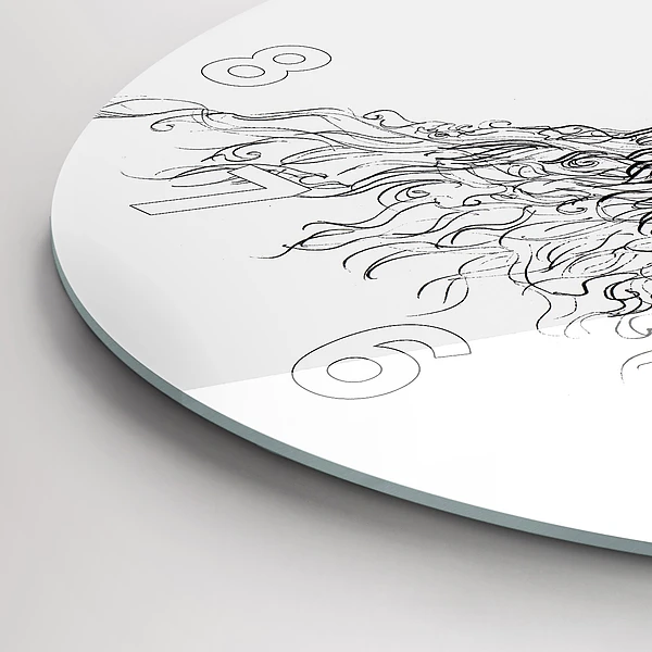 Wanduhr glas rund Zeichnung eines menschlichen Auges