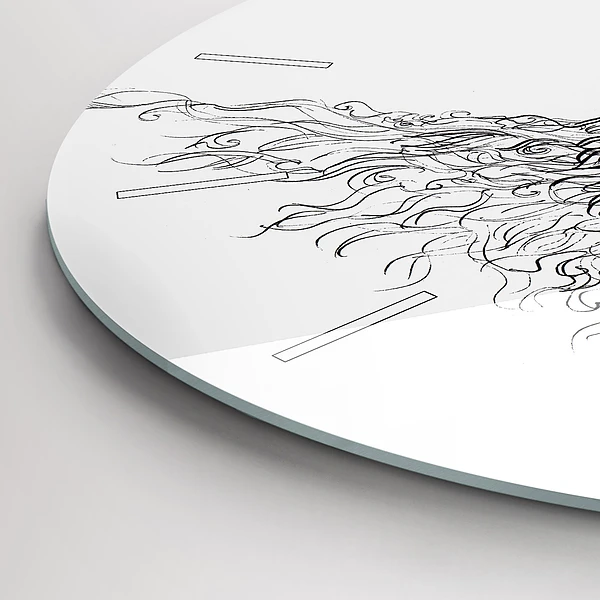 Wanduhr glas rund Zeichnung eines menschlichen Auges