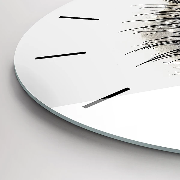 Wanduhr rund mit motiv Sonnenblume im Auge