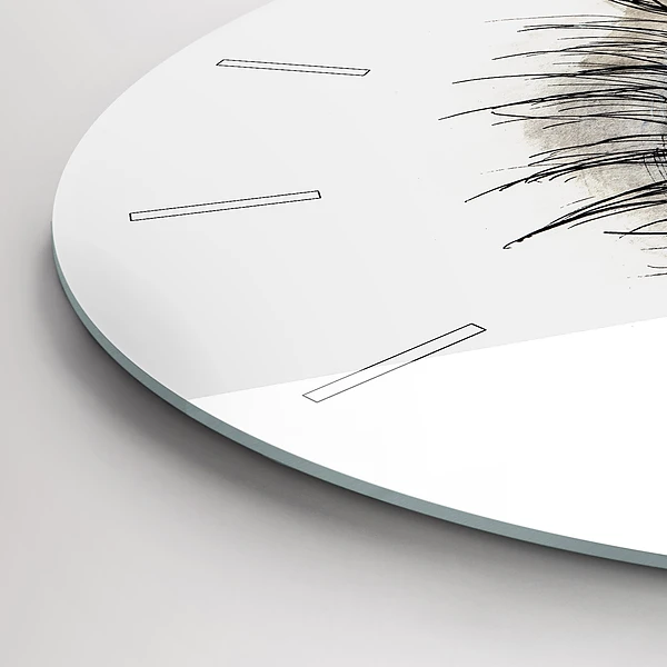 Wanduhr rund mit motiv Sonnenblume im Auge
