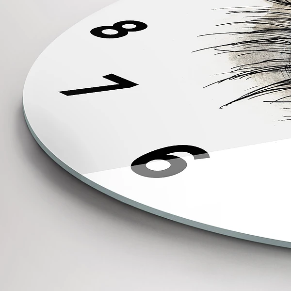Wanduhr rund mit motiv Sonnenblume im Auge
