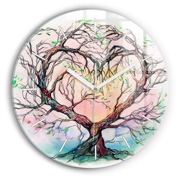 Wanduhr rund mit motiv Baumherz Natur