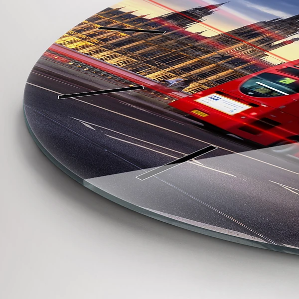 Wanduhr rund Roter Londoner Bus