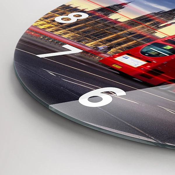 Wanduhr rund Roter Londoner Bus