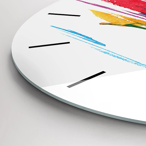 Wanduhr glas rund Illustration eines Läufers