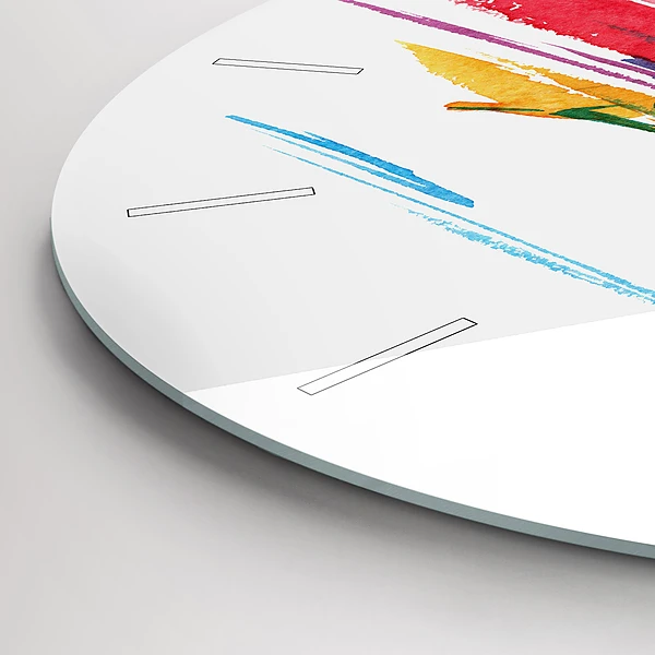 Wanduhr glas rund Illustration eines Läufers