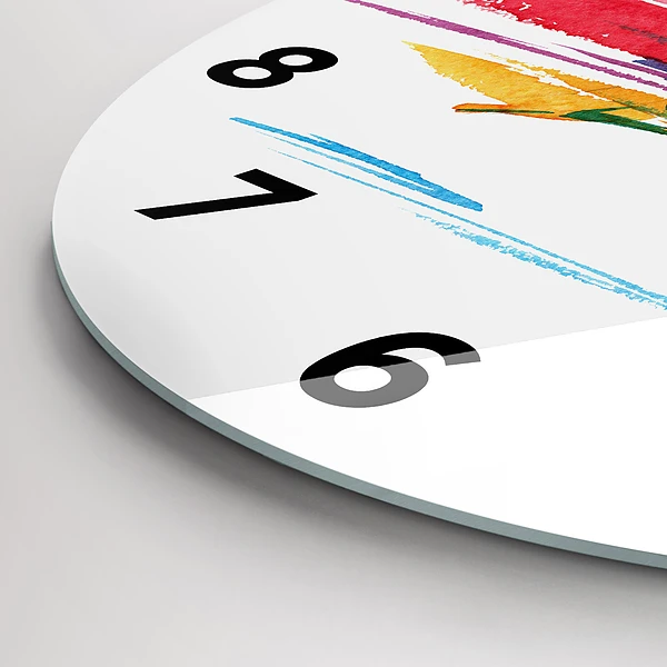 Wanduhr glas rund Illustration eines Läufers