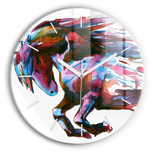 Wanduhr rund Pferd auf der Flucht
