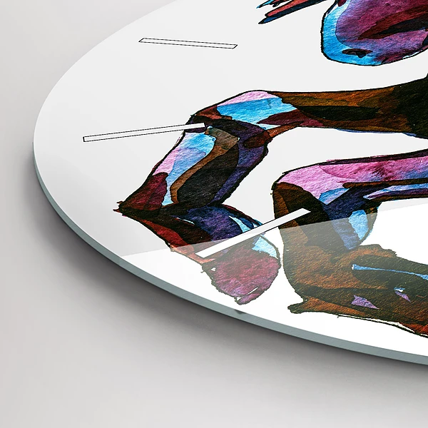 Wanduhr rund Pferd auf der Flucht