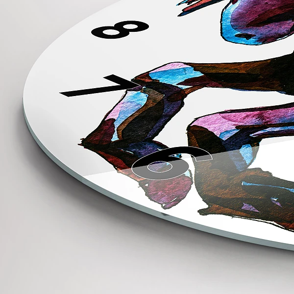 Wanduhr rund Pferd auf der Flucht