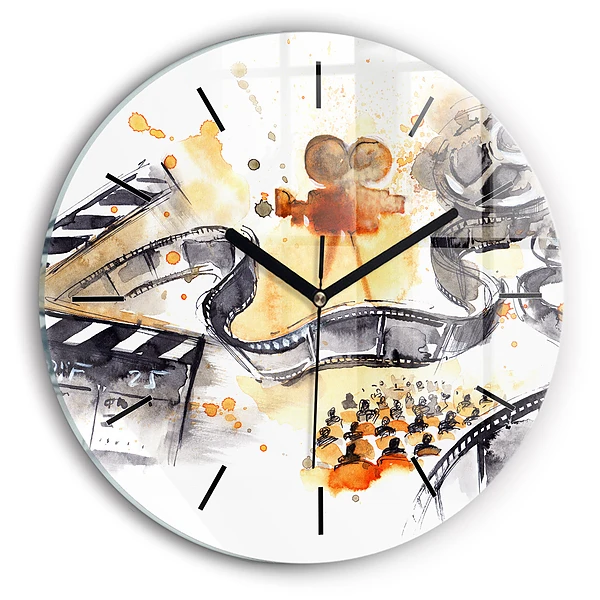 Wanduhr rund mit motiv Kinematographie Kamera