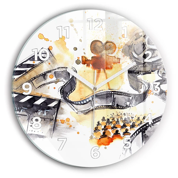 Wanduhr rund mit motiv Kinematographie Kamera