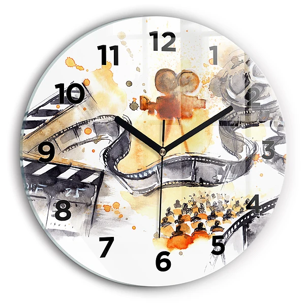 Wanduhr rund mit motiv Kinematographie Kamera