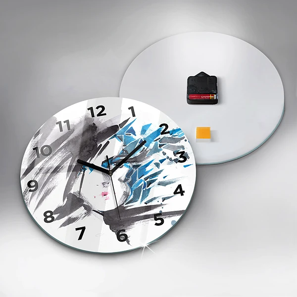 Wanduhr rund mit motiv Abstraktes Gesicht einer Frau