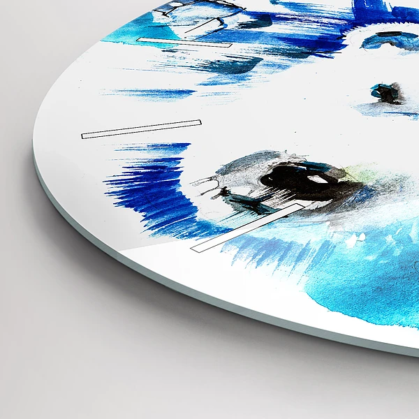 Wanduhr glas rund Bär auf einem Hintergrund aus Eis