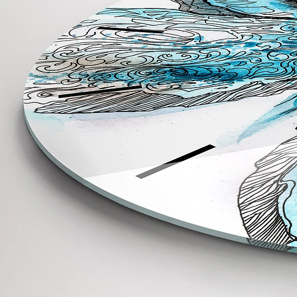 Wanduhr rund mit motiv Gesicht in Form eines Schmetterlings