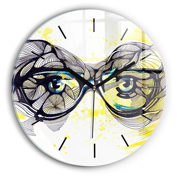 Wanduhr rund mit motiv Sonnenbrille