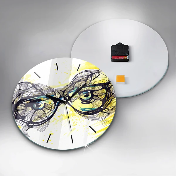 Wanduhr rund mit motiv Sonnenbrille