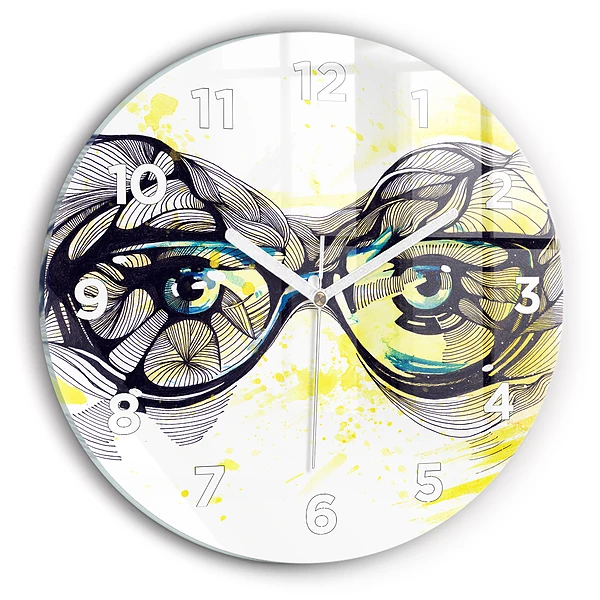 Wanduhr rund mit motiv Sonnenbrille