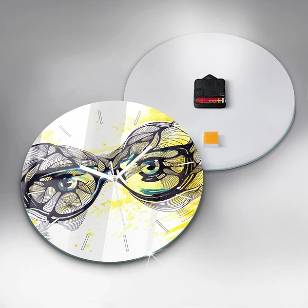 Wanduhr rund mit motiv Sonnenbrille
