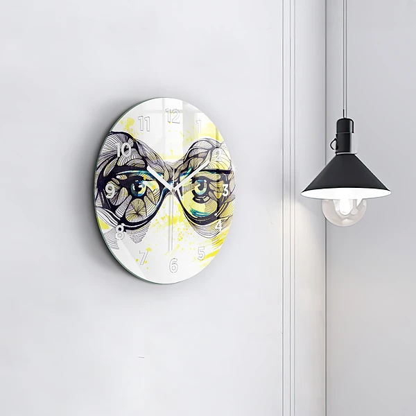 Wanduhr rund mit motiv Sonnenbrille