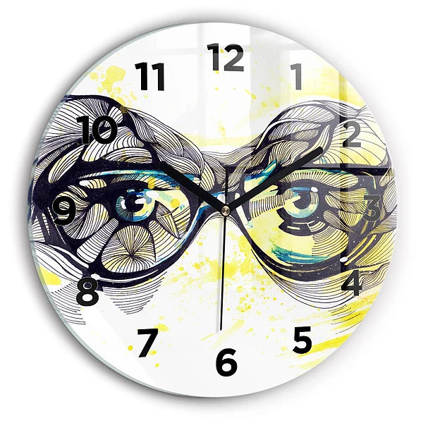 Wanduhr rund mit motiv Sonnenbrille