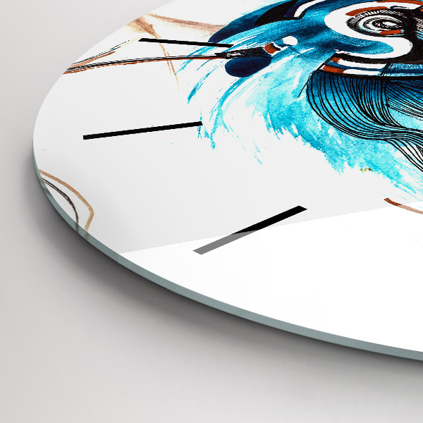 Wanduhr rund mit motiv Illustration eines Kopfhörers