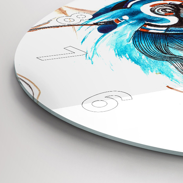 Wanduhr rund mit motiv Illustration eines Kopfhörers