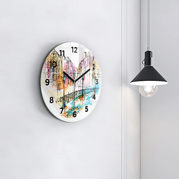 Wanduhr rund Gemalte Architektur