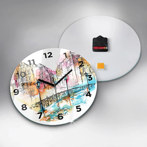 Wanduhr rund Gemalte Architektur