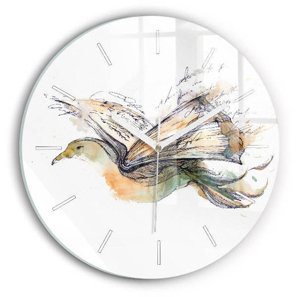 Wanduhr glas rund Vogel-Buch