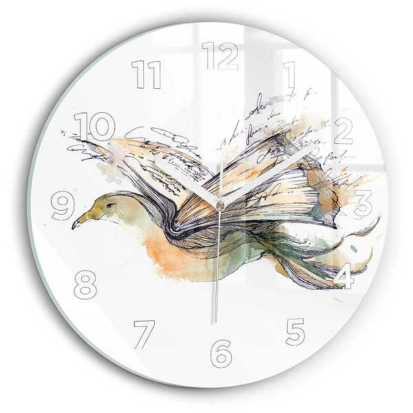 Wanduhr glas rund Vogel-Buch