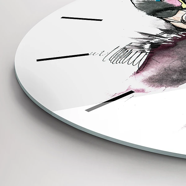 Wanduhr rund mit motiv Elch abstrakt
