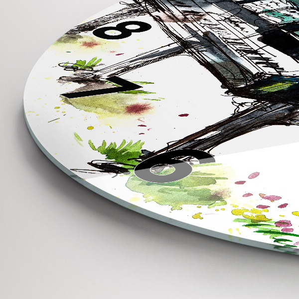 Wanduhr rund mit motiv Illustration der 4 Jahreszeiten