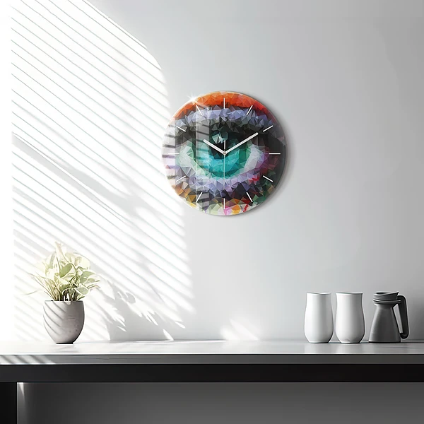Wanduhr rund Farbiges menschliches Auge