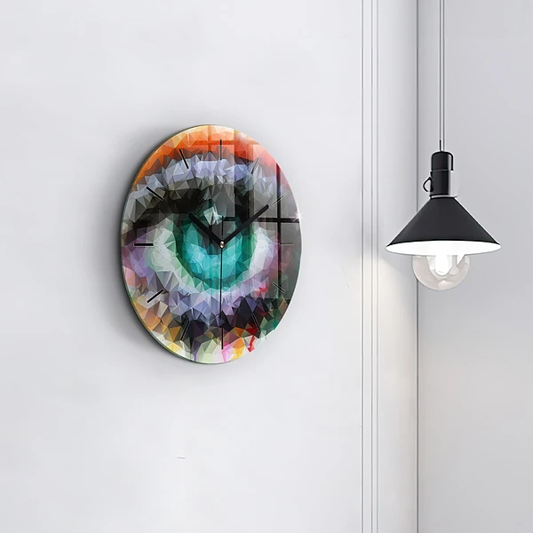 Wanduhr rund Farbiges menschliches Auge