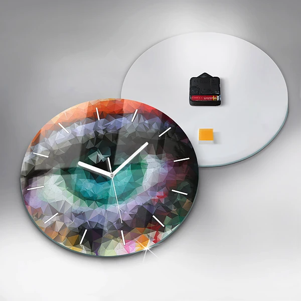 Wanduhr rund Farbiges menschliches Auge