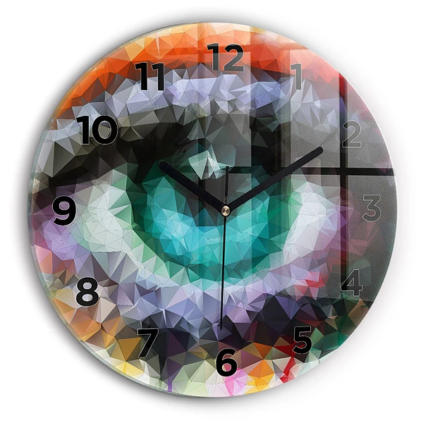 Wanduhr rund Farbiges menschliches Auge