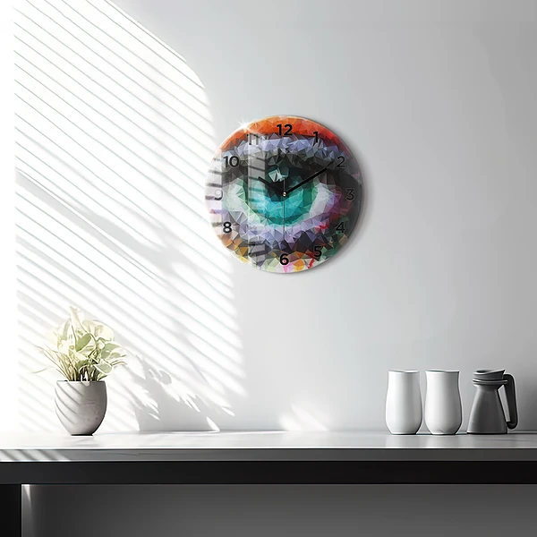 Wanduhr rund Farbiges menschliches Auge