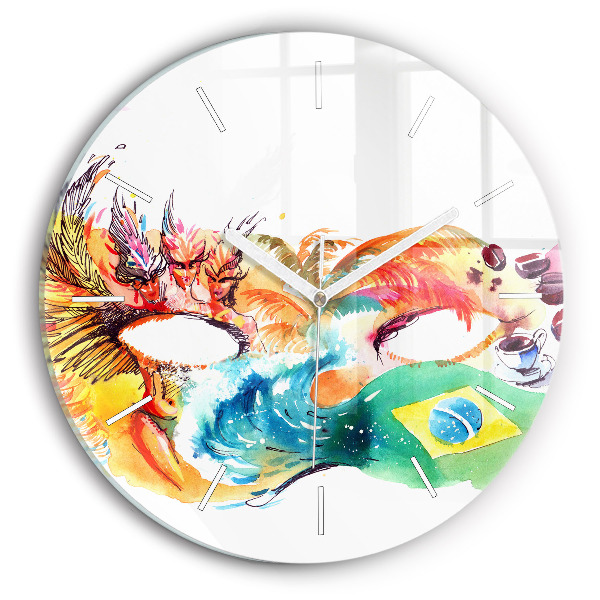 Wanduhr rund mit motiv Kultur - Flagge von Brasilien