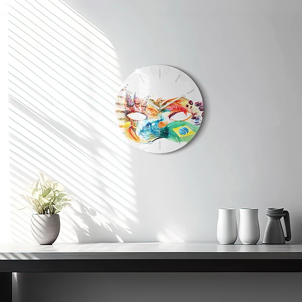 Wanduhr rund mit motiv Kultur - Flagge von Brasilien