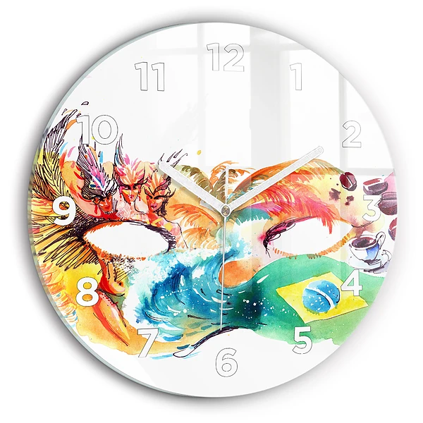 Wanduhr rund mit motiv Kultur - Flagge von Brasilien