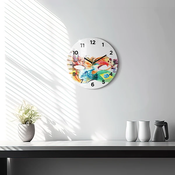 Wanduhr rund mit motiv Kultur - Flagge von Brasilien